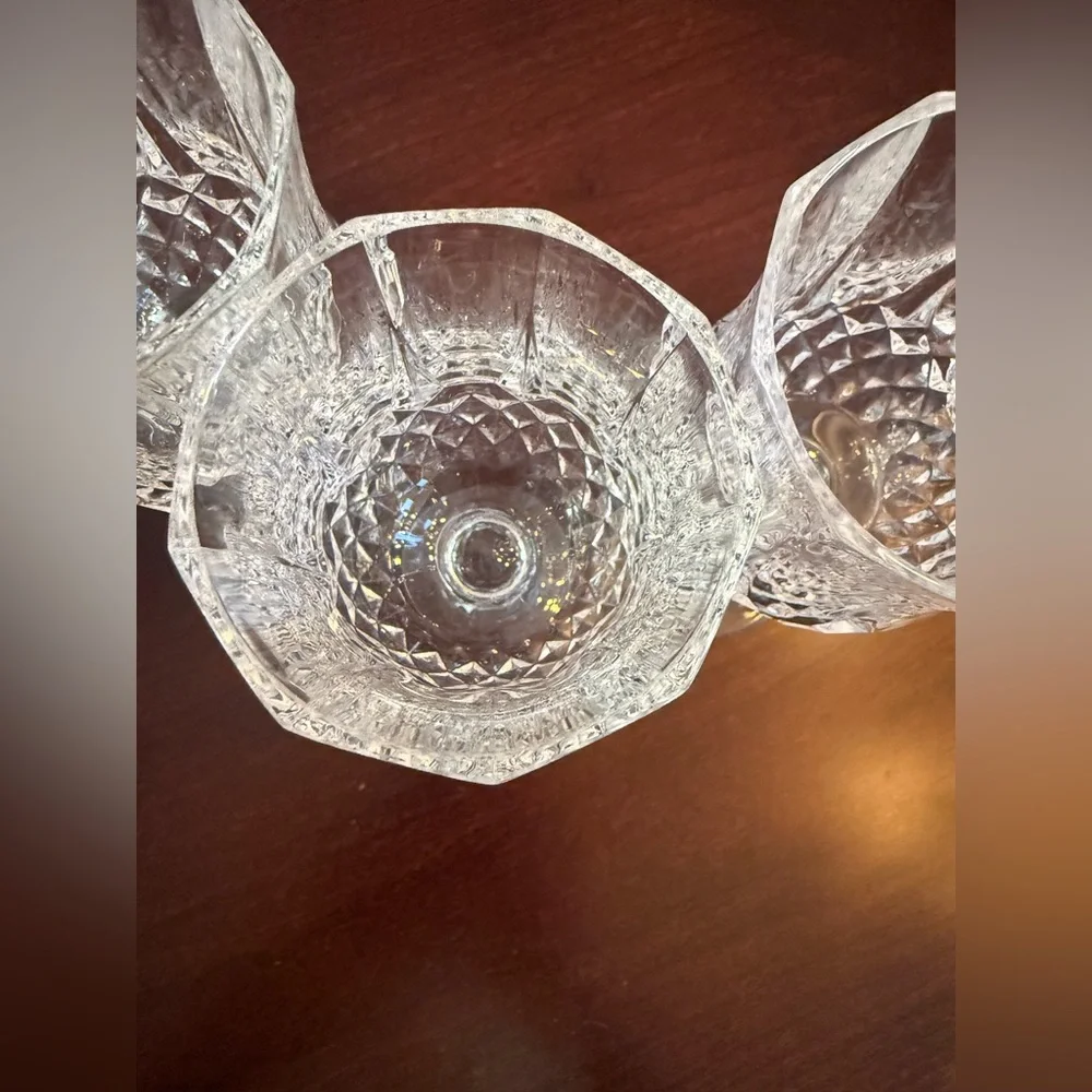 Vintage Cristal D'Arques Longchamp Wine Goblets Set Of 6 Made In France Signed